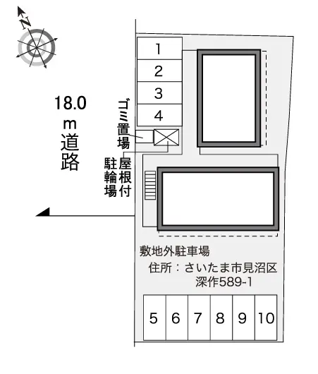 ★手数料０円★さいたま市見沼区春岡３丁目　月極駐車場（LP）